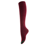 Lian LifeStyle Women's 4 Pairs Awesome, Breathable, Fancy and Cozy Knee High Cotton Boot Socks HR158212 Size 6-9 (Wine)