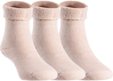 Lian LifeStyle Children's 3 Pairs Wool blend Crew Socks Plain Color Size (OM-24M)