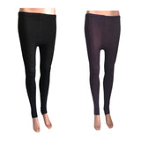 Lian LifeStyle Ultra Comfy Spandex Leggings for Women 2 Pair's | Teen & Juniors leggings - Breathable & Lightweight | Stretchy & Cool Active Wear: Workout Tights, Yoga Pants, Running Leggings | Perfect as Daily Basics, Color (Black,Purple)