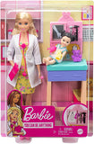 Barbie Pediatrician Playset, Blonde Doll (12-in), Exam Table, X-ray, Stethoscope, Tool, Clip Board, Patient Doll, Teddy Bear, Great Gift for Ages 3 Years Old & Up