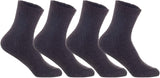 Lian LifeStyle Men's 4 Pairs Knitted Wool Blend Crew Socks LK08 Size Size 6-9 (Coffee)