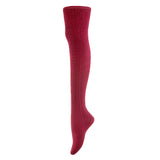 AATMart Women's 2 Pairs Awesome Comfortable Soft & Super Durable Thigh High Cotton Socks | Perfect as Winter & Spring Socks J1025 Size 6-9(Wine)