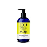 EO Liquid Hand Soap, Lemon and Eucalyptus, Plant-Based Gentle Cleanser with Pure Essential Oils, 12 Ounce (Pack of 3)