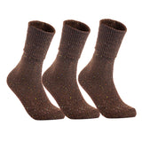 Lovely Annie Women's 3 Pair's Exceptional High Crew Wool Socks Non Slip, Cozy and Cool HR1412 Size 6-9 (Coffee)
