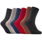 Lian LifeStyle Ultralight Men's 6 Pairs Breathable Wool Crew Socks Size 6-9