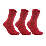 Lian LifeStyle Big Girl's 3 Pair's Exceptional High Crew Wool Socks Non Slip, Cozy and Cool HR1412 Size 6-9 (Coral)
