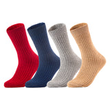AATMart Big Girl's Women's 4 Pairs Wool Blend Crew Socks, Outstanding Quality Ideal for the Cold Winter Weather FS03 Size 6-9  (Random Color)