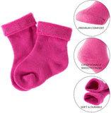 Lian LifeStyle Children's 3 Pairs Wool blend Crew Socks Plain Color Size (OM-24M)