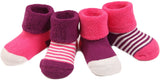 Lian LifeStyle Baby Toddler 4 Pairs Pack Thick Cotton Socks 3 Sizes(0Y-3Y)