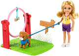 Barbie Chelsea Can Be Dog Trainer Playset with Blonde Chelsea Doll (6-in), Dog & Leash, Jumping Hoop, Obstacle Cones, Training Treats & More, Great Gift for Ages 3 Years Old & Up