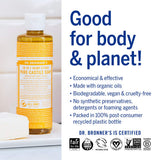 Dr. Bronnerâ€™s - Pure-Castile Liquid Soap (Citrus) - Made with Organic Oils, 18-in-1 Uses: Face, Body, Hair, Laundry, Pets and Dishes, Concentrated, Vegan, Non-GMO