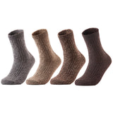 Lian LifeStyle Women's 4 Pairs Perfect Fit Wool Crew Socks. Cute and Comfortable with Wide  and Styles Size 6-9 HR1613 (Random Colors)