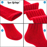 Lian LifeStyle Fascinating Children's 1 Pair Knee High Wool Blend Boot Socks Resistant, Comfortable and Health Focused, FS02 Size S (0-2Y) (Red)