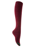 Lian LifeStyle Women's 4 Pairs Awesome Breathable Fancy and Cozy Knee High Cotton Boot Socks Size 6-9 (Wine)