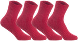 Lian LifeStyle Women's 4 Pairs Perfect Fit Wool Crew Socks. Cute and Comfortable with Wide Range of Colors and Styles LK08 Size Size 6-9 (Red)