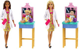 Barbie Pediatrician Playset, Brunette Doll (12-in), Exam Table, X-ray, Stethoscope, Tool, Clip Board, Patient Doll, Teddy Bear, Great Gift for Ages 3 Years Old & Up