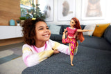 Barbie Made to Move Doll, Curvy, with 22 Flexible Joints Long Straight Red Hair Wearing Athleisure-wear for Kids 3 to 7 Years Old