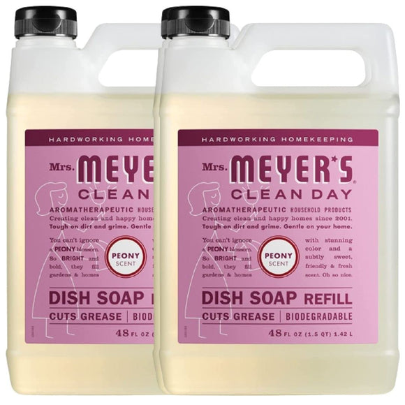 Effective Moisturizing Dishwashing Liquid Dish Soap for Powerwash, Tough on Stain but Gentle on Skin, Cruelty Free Formula, Peony Scent, 16 FL OZ Bottle, 2 Bottles