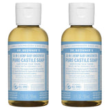 Undiluted Pure Castile Liquid Soap in Unscented: 18-in-1 All Natural Soap w/ Organic Essential Oil Unscented, All Purpose Castile Soap for Skincare, Hand Wash, Cleaning & More, 2 Fl OZ Bottle