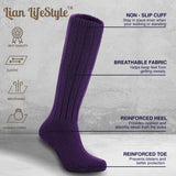 Lian LifeStyle Fascinating Children's 1 Pair Knee High Wool Blend Boot Socks Resistant, Comfortable and Health Focused FS02 Size M (2-4Y) (Purple)