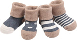 Lian LifeStyle Baby Toddler 4 Pairs Pack Thick Cotton Socks 3 Sizes(0Y-3Y)
