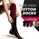 Lian LifeStyle Women's 5 Pairs Breathable, Awesome, Cozy and Fancy Knee High Cotton Socks HR158212 Size 6-9(Wine)