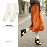 Lian LifeStyle Attractive Women's 6 Pairs Mid Calf Cotton Socks HR1756 Size 6-9