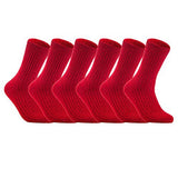 Lian LifeStyle Women's 6 Pairs High-Performance, Ultralight and Great Activewear for Fun Sports Wool Crew Socks Size 6-9 FS03 (Red)