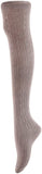 Lian LifeStyle Women's 4 Pairs Adorable Comfortable Soft Thigh High Over Knee High Cotton Socks Size 6-9 L1024 (Coffee, Grey, Khaki, White)