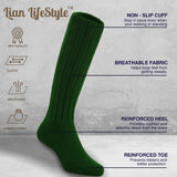 Lian LifeStyle Fascinating Children's 1 Pair Knee High Wool Blend Boot Socks Resistant, Comfortable and Health Focused FS02 Size M (2-4Y) (Green)