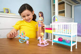 Barbie Nursery Playset with Skipper Babysitters Doll, 2 Baby Dolls, Crib