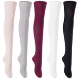 Lian LifeStyle Big Girl's Women's 5 Pairs Knee Thigh High Socks L1024 Size 6-9