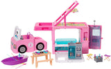 Barbie 3-in-1 DreamCamper Vehicle, approx. 3-ft, Transforming Camper with Pool, Truck, Boat and 50 Accessories, Makes a Great Gift for 3 to 7 Year Olds, Multicolor