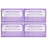 Moisturizing & Pure Castile Soap Bar  - All Natural Soap w/ Organic Essential Oil: Olive, Jojoba & Hemp Oil - All Purpose Castile Bar Soap for Hair & Skin Care, Hand Wash & More - Lavender Soap 5 OZ Per Pack, Pack of 4