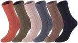 Lian LifeStyle Attractive Women's 6 Pairs Mid Calf Cotton Socks HR1756 Size 6-9