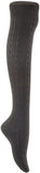 Lian LifeStyle Exquisite Big Girl's Women's 3 Pairs Thigh High Cotton Socks 6-9 L1024 (Black,Dark Grey,Navy)