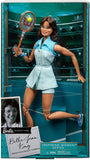 Barbie Inspiring Women Series Billie Jean King Collectible Doll, 12-in, Wearing Tennis Dress and Accessories, with Doll Stand and Certificate of Authenticity