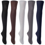 Lian LifeStyle Big Girl's Women's 5 Pairs Knee Thigh High Socks L1024 Size 6-9