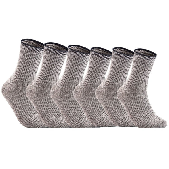 Women's 6 Pairs Ultralight Breathable Cozy Wool Crew Socks. Sweat Absorbent Great Activewear for Fun Sports(Gray)