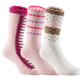 Lian LifeStyle Baby Children's 3 Pairs Charming Knee High Cotton Socks
