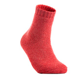 4 Pairs High Performance Men's Wool Socks, Breathable, Lightweight Moisture Wicking Crew Socks as Hiking and Running Socks One Size LK02(Red)