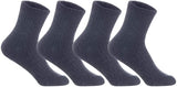 Lian LifeStyle Men's 4 Pairs Knitted Wool Blend Crew Socks LK08 Size Size 6-9 (Dark Grey)