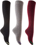 Lian Lifestyle Awesome Women's 3 Pairs Knee High Cotton Socks, Breathable, Fancy and Cozy Size 2.5-7 L158212(Grey,Coffee,Wine)
