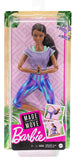 Barbie Made to Move Doll with 22 Flexible Joints & Curly Brunette Ponytail Wearing Athleisure-wear for Kids 3 to 7 Years Old