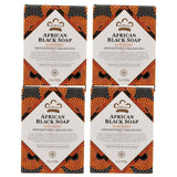 Authentic All Natural African Black Soap for Dark Spots, Eczema Relief, Hyperpigmentation Treatment, Psoriasis Moisturizer & Skin Care Health - Effective Exfoliating Bar Soap for Deep Cleansing 5 OZ Per Pack, Pack of 4