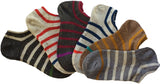 Lian LifeStyle Unisex 6 Pairs Light & Comfy Low Cut Cotton Socks Striped Size 6-9