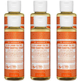 Undiluted Pure Castile Liquid Soap in Tea Tree: 18-in-1 All Natural Soap w/ Organic Essential Oil Tea Tree, All Purpose Castile Soap for Skincare, Hand Wash, Cleaning & More, 4 Fl OZ Bottle, 5 Bottles