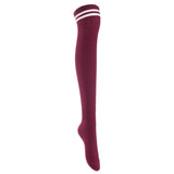 Lian LifeStyle Exquisite Big Girl's Women's 5 Pairs Thigh High Cotton Socks. Super Comfortable Female Socks in Vibrant Colors Size 6-9 L1023(Blk,Cof,DG,Kaki,Wine)