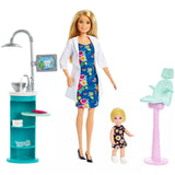 Barbie Dentist Doll, Blonde, and Playset with Blonde Patient Small Doll