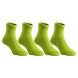 Lovely Annie Children's 4 Pairs Superior Quality Cotton Socks - Fascinating and Refined Crew Socks - Sweat Permeable - Perfect for Sports Size 1Y-3Y(Green)
